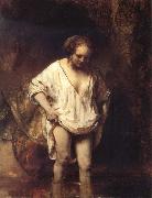 REMBRANDT Harmenszoon van Rijn Hendrickje Bathing in a River Germany oil painting reproduction